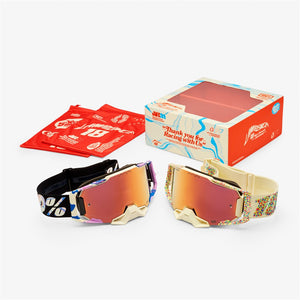 100% Armega Jett Lawrence LE Donut MX Goggles 2 Pack