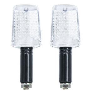 Oxford Rectangle Indicator Black Long Stem Clear Lens