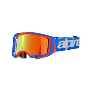 Alpinestars Vision 8 Adult MX Goggles - Wordmark Blue / Orange - Dual Pane Clear Lens