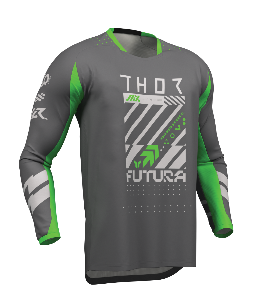 Thor S27 Launchmode Adult MX Jersey - Futura Charcoal / Green