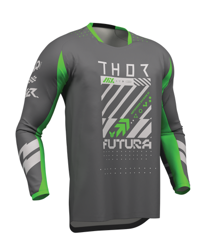 Thor S27 Launchmode Adult MX Jersey - Futura Charcoal / Green