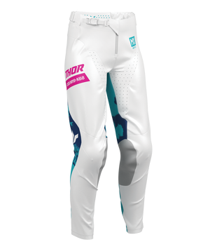 Thor Sportmode Womens MX Pants - Bleach White Aqua