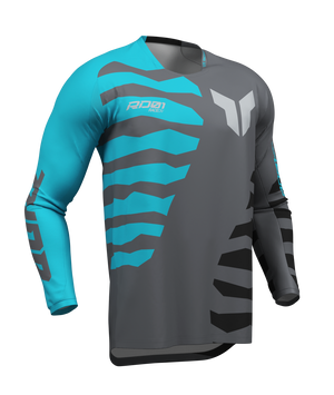 Thor S27 Launchmode Adult MX Jersey - Shredder Charcoal / Aqua