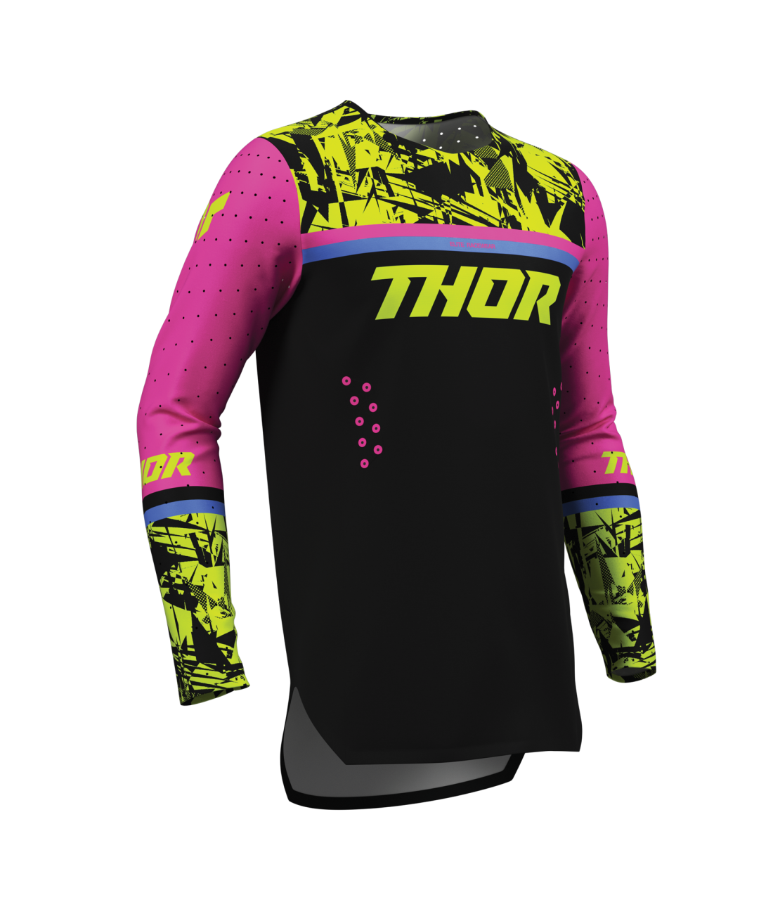 Thor S27 Sportmode Youth MX Jersey - Punk'd Black / Fuchsia