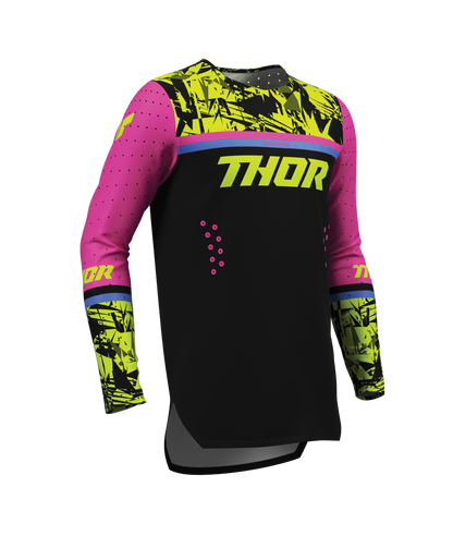 Thor S27 Sportmode Youth MX Jersey - Punk'd Black / Fuchsia