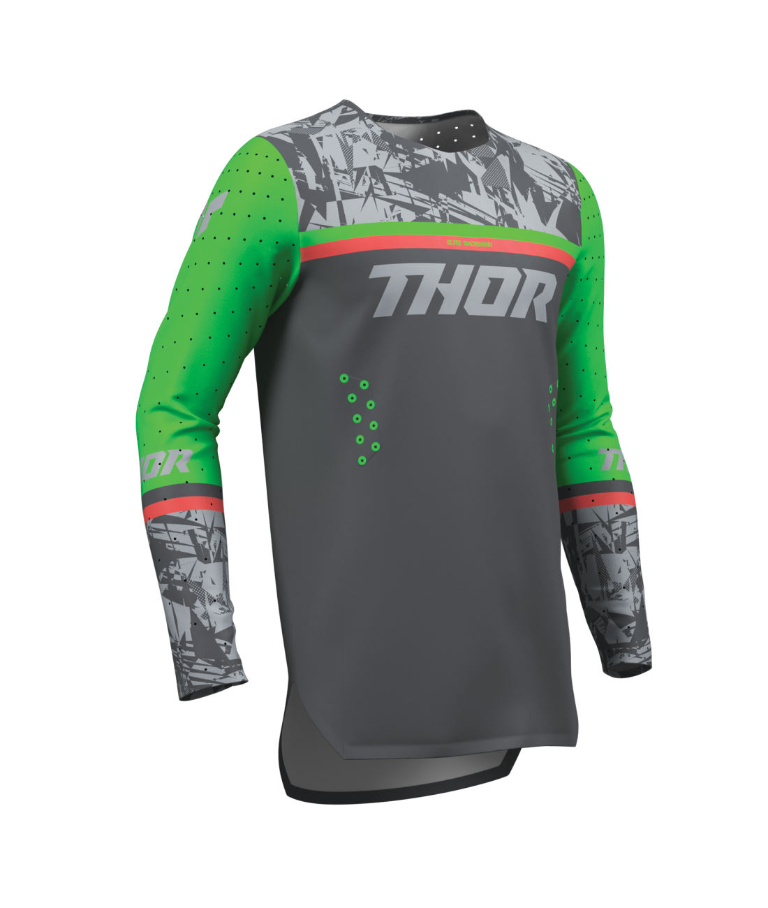 Thor S27 Sportmode Youth MX Jersey - Punk'd Charcoal / Green