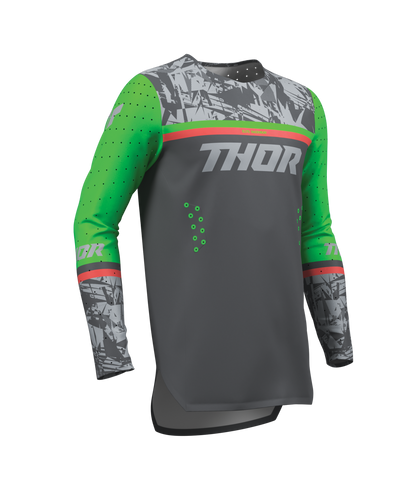 Thor S27 Sportmode Youth MX Jersey - Punk'd Charcoal / Green