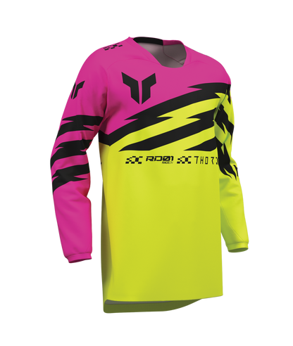 Thor S27 Launchmode Youth MX Jersey - Shockie Acid / Fuchsia