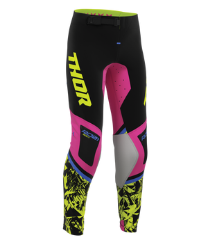 Thor S27 Sportmode Youth MX Pants - Punk'd Black / Fuchsia