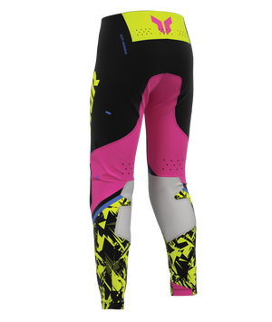 Thor S27 Sportmode Youth MX Pants - Punk'd Black / Fuchsia