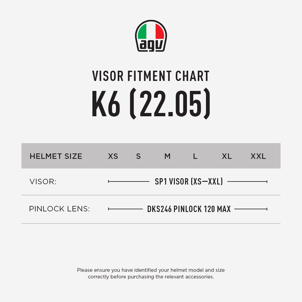 agv helmet size chart asian K6 S Erazer Black/Red/Yellow Fluo S and practicality for your motorcycle adventures AGV K1 Helmet - KRIPTON