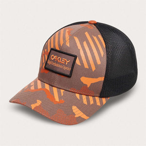 Oakley B1B Hdo Patch Trucker Snapback Hat - Orange Stripe / Grip Camo