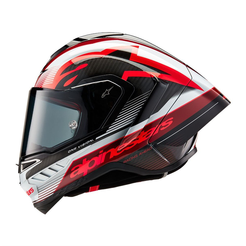 Alpinestars Supertech R10 Helmet - Team Black Carbon / Red / White Gloss