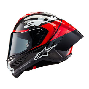 Alpinestars Supertech R10 Helmet - Element Black Carbon / Bright Red / White Gloss