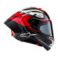 Alpinestars Supertech R10 Helmet - Element Black Carbon / Bright Red / White Gloss