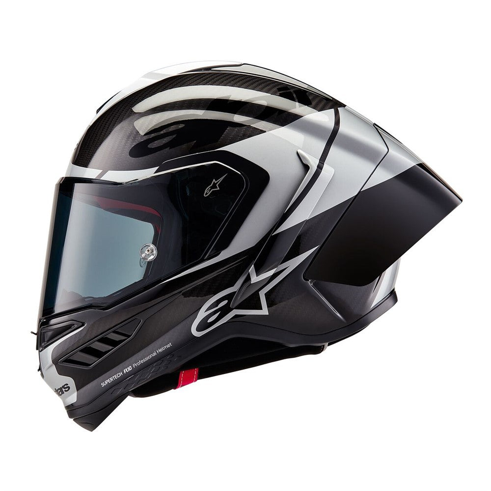 Alpinestars Supertech R10 Helmet - Element Black Carbon / Silver / Black Gloss