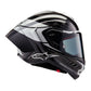 Alpinestars Supertech R10 Helmet - Element Black Carbon / Silver / Black Gloss