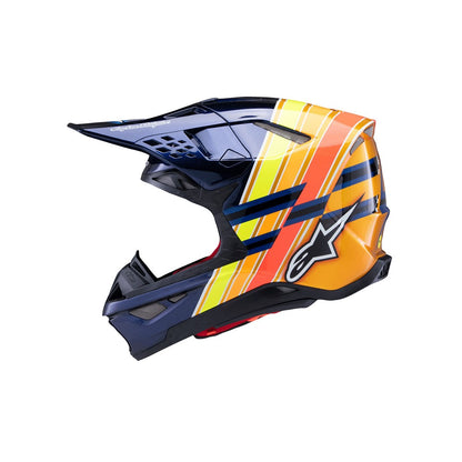 Alpinestars Supertech S-M10 Adult MX Helmet - TLD Edition Dark Blue / Orange / Yellow Fluoro / Red Gloss