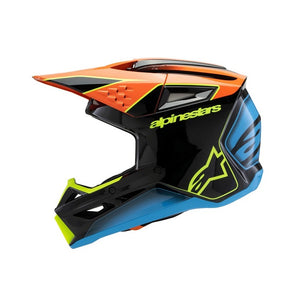 Alpinestars S-M3 Youth MX Helmet - Fray Black / Orange / Yellow Gloss