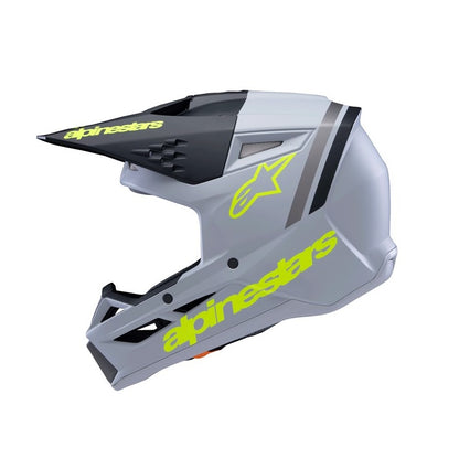 Alpinestars S-M3 Youth MX Helmet - Radium Gray / Black / Yellow Matte