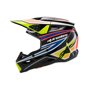 Alpinestars S-M3 Youth MX Helmet - Wurx Black / Yellow / Blue / Red Gloss