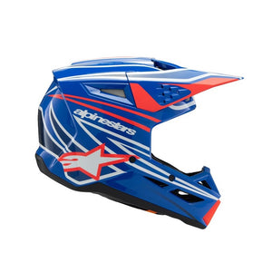 Alpinestars S-M3 Youth MX Helmet - Wurx Blue / Red / White / Black Gloss