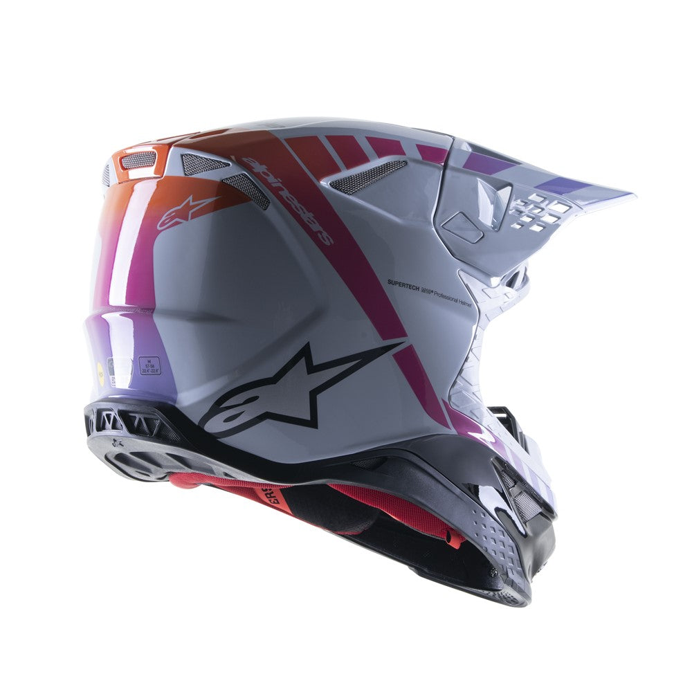 Alpinestars Supertech S-M10 Helmet Daytona 23 Haze Grey/Orange Fluoro/Rhodamine
