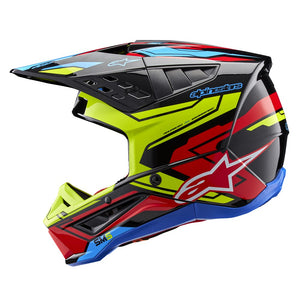 Alpinestars S-M5 Adult MX Helmet - Action 2 Gloss Black/Yellow/Bright Red