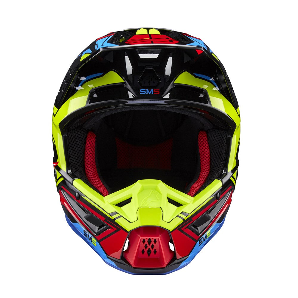 Alpinestars S-M5 Adult MX Helmet - Action 2 Gloss Black/Yellow/Bright Red