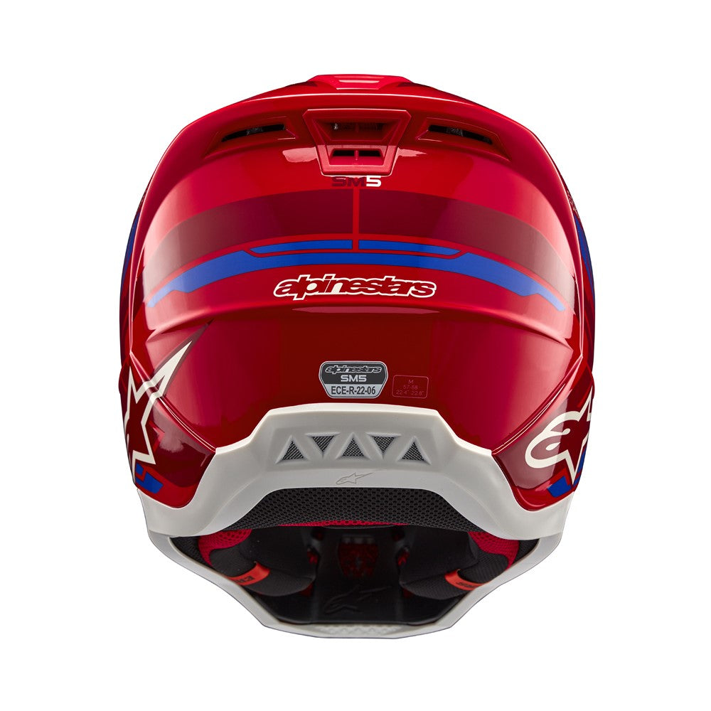 Alpinestars S-M5 Adult MX Helmet - Action 2 Gloss Bright Red/Blue
