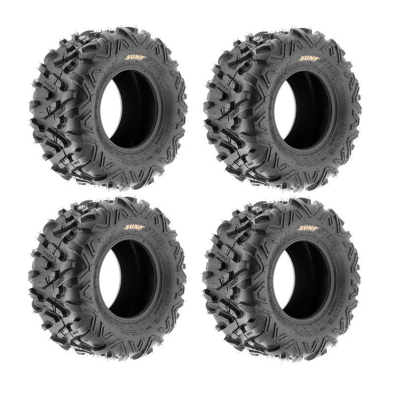 ATV UTV Tyre Set : 25x8x12 & 25x10x12 Sun-F A051 - 6 Ply