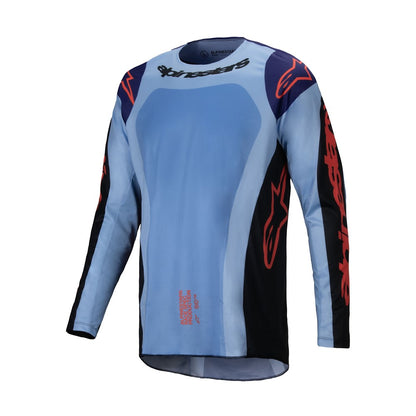 Alpinestars Racer Adult MX Jersey - Ocuri Blue / Black / Orange Fluoro