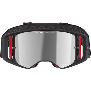 Alpinestars Supertech Corp MX Goggles - Black / Red - Mirror Silver Lens