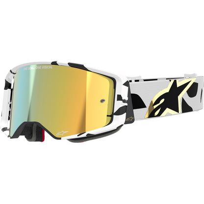 Alpinestars Supertech Corp MX Goggles - White / Gold - Mirror Gold Lens