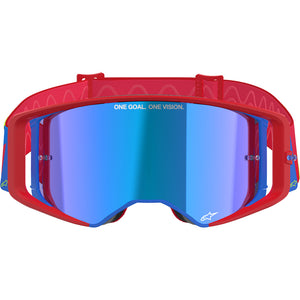 Alpinestars Supertech Corp MX Goggles - Red / Blue - Mirror Blue Lens