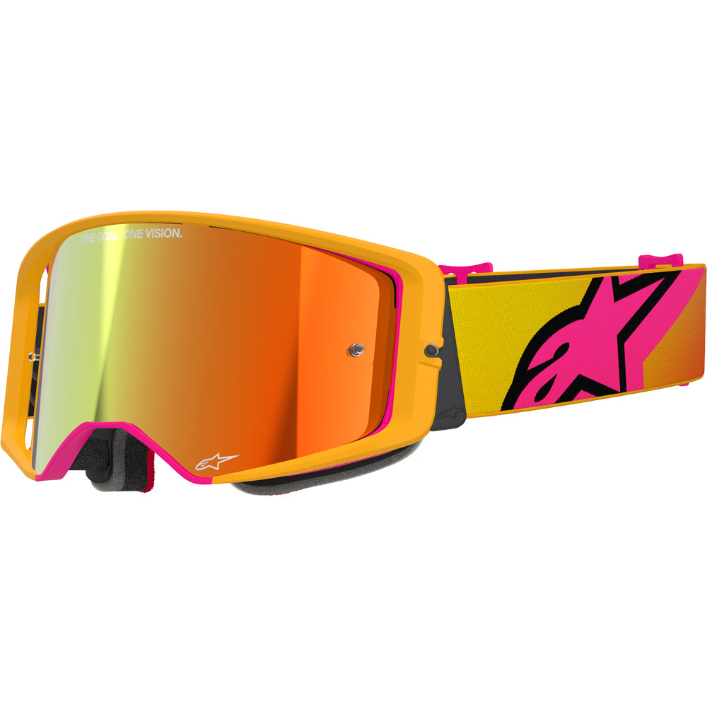 Alpinestars Supertech Corp MX Goggles - Yellow / Pink - Mirror Red Lens