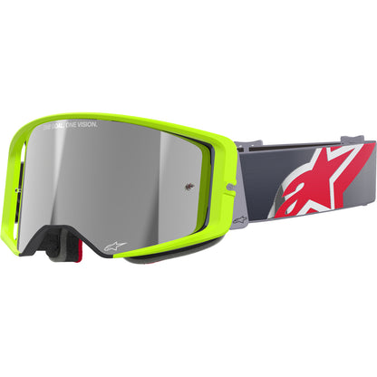 Alpinestars Supertech Corp MX Goggles - Yellow Fluoro / Red - Mirror Silver Lens