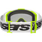 Alpinestars Vision 8 MX Goggles - Wordmark White / Yellow Fluoro - Mirror Silver Lens