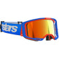 Alpinestars Vision 8 MX Goggles - Wordmark Blue / Orange - Mirror Red Lens