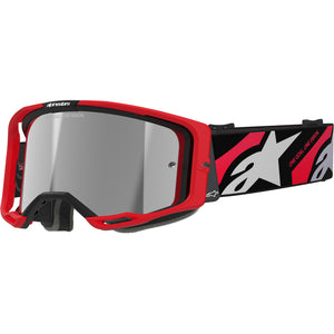 Alpinestars Vision 8 MX Goggles - Luar Red / Black - Mirror Silver Lens