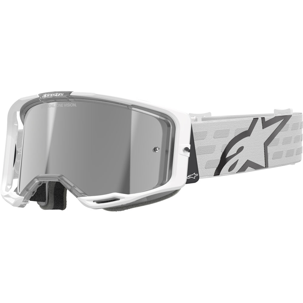 Alpinestars Vision 8 MX Goggles - Corp White - Mirror Silver Lens