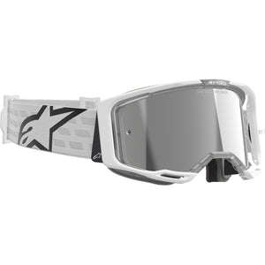 Alpinestars Vision 8 MX Goggles - Corp White - Mirror Silver Lens