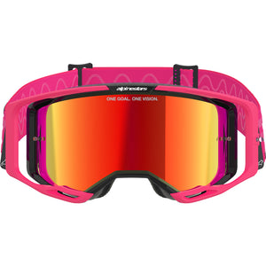 Alpinestars Vision 8 MX Goggles - Corp Pink - Mirror Red Lens