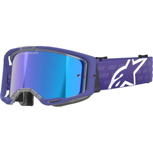 Alpinestars Vision 8 MX Goggles - Corp Purple - Mirror Blue Lens