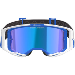 Alpinestars Vision 8 MX Goggles - Corp Blue / White - Mirror Blue Lens