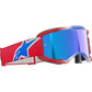 Alpinestars Vision 5 MX Goggles - Corp Red / White / Blue - Mirror Blue Lens