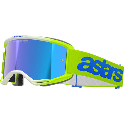 Alpinestars Vision 5 MX Goggles - Blaze Fluoro Yellow / Blue - Mirror Blue lens