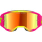 Alpinestars Vision 5 MX Goggles - Wordmark Pink / Fluoro Yellow - Mirror Red Lens