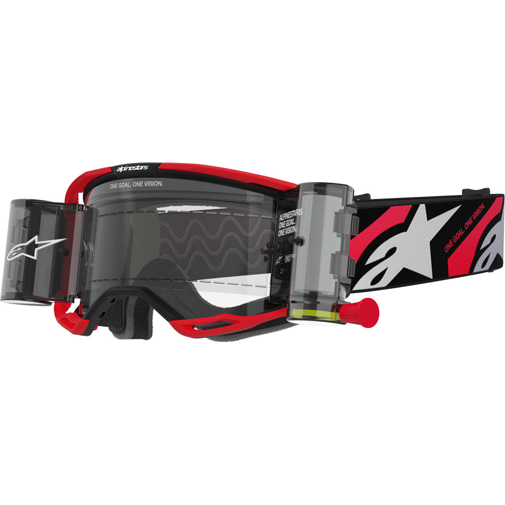 Alpinestars Vision 8 MX Goggles - Luar Red / Black - Clear Roll Off System