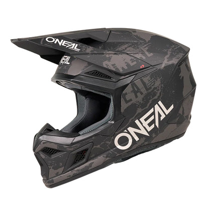 Oneal 3SRS Adult MX Helmet - Acid Black / Grey